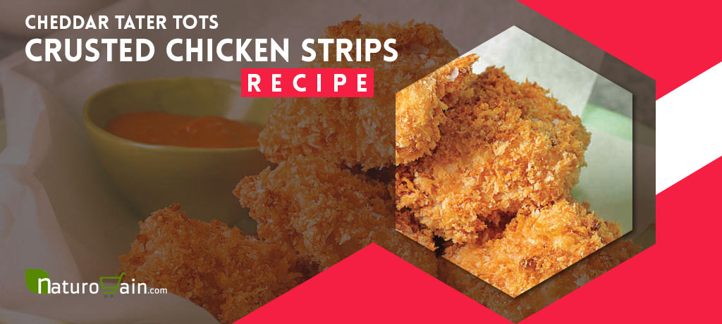 Cheddar Tater Tots Crusted Chicken Strips Recipe